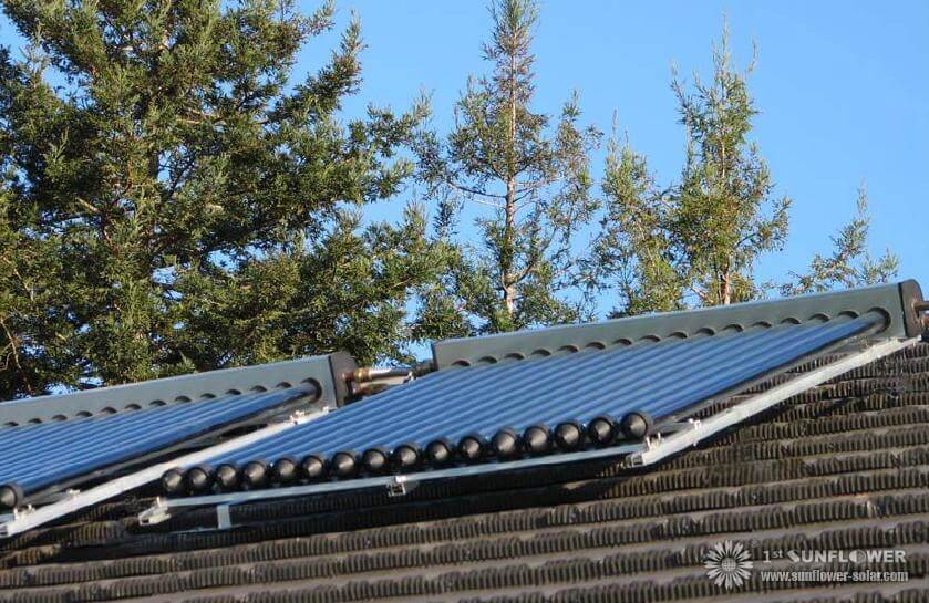 Solar hot water heating system for family Солнечная система нагрева горячей воды для семьи