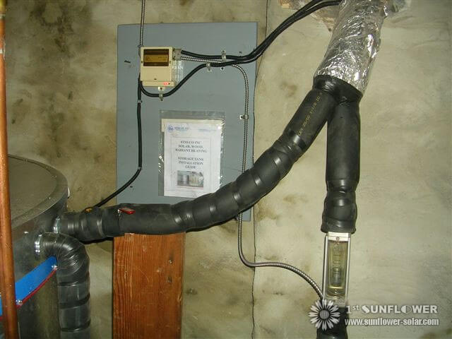 Установка водопроводной и шахтной установки для солнечной системы отопления